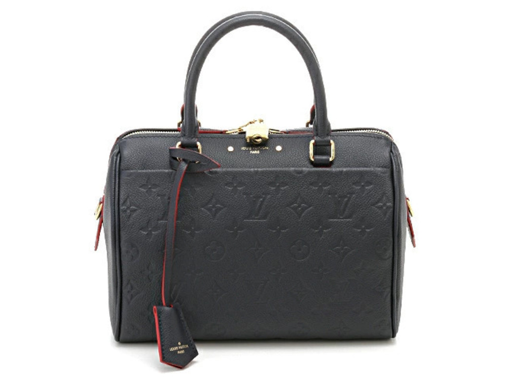 LOUIS VUITTON Speedy Bandouliere Shoulder Bag Empreinte Marine Blue Rouge Red